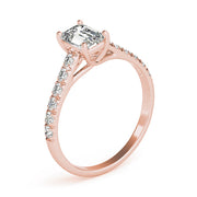 Sculpted Trellis Emerald Diamond Engagement Ring in 10K/14K gold and platinum with certified lab-grown or natural diamonds