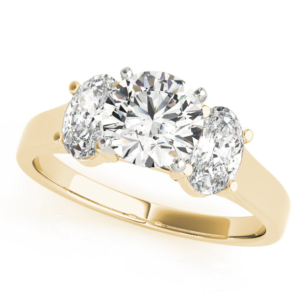 Oval Three Stone Diamond Engagement Ring in 10K/14K gold and platinum with certified lab-grown or natural diamonds