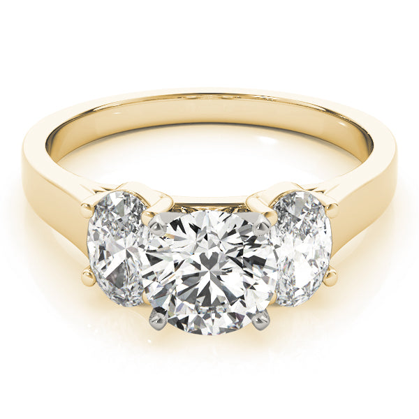 Oval Three Stone Diamond Engagement Ring in 10K/14K gold and platinum with certified lab-grown or natural diamonds