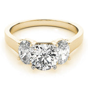 Oval Three Stone Diamond Engagement Ring in 10K/14K gold and platinum with certified lab-grown or natural diamonds
