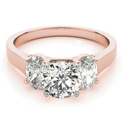 Oval Three Stone Diamond Engagement Ring in 10K/14K gold and platinum with certified lab-grown or natural diamonds