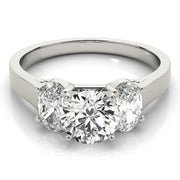 Oval Three Stone Diamond Engagement Ring in 10K/14K gold and platinum with certified lab-grown or natural diamonds