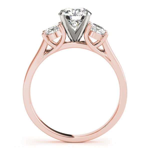 Oval Three Stone Diamond Engagement Ring in 10K/14K gold and platinum with certified lab-grown or natural diamonds