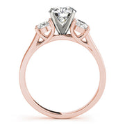 Oval Three Stone Diamond Engagement Ring in 10K/14K gold and platinum with certified lab-grown or natural diamonds