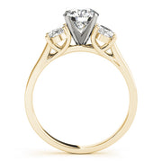 Oval Three Stone Diamond Engagement Ring in 10K/14K gold and platinum with certified lab-grown or natural diamonds