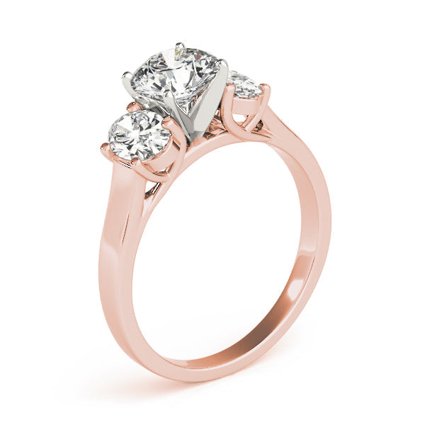 Oval Three Stone Diamond Engagement Ring in 10K/14K gold and platinum with certified lab-grown or natural diamonds