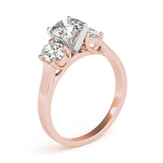 Oval Three Stone Diamond Engagement Ring in 10K/14K gold and platinum with certified lab-grown or natural diamonds