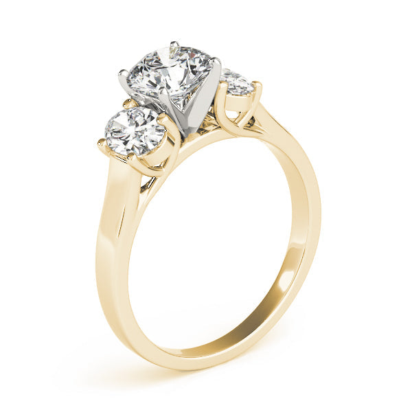 Oval Three Stone Diamond Engagement Ring in 10K/14K gold and platinum with certified lab-grown or natural diamonds