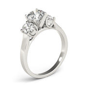 Oval Three Stone Diamond Engagement Ring in 10K/14K gold and platinum with certified lab-grown or natural diamonds