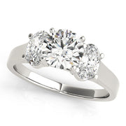 Oval Three Stone Diamond Engagement Ring in 10K/14K gold and platinum with certified lab-grown or natural diamonds