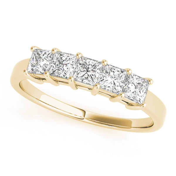 Fancy Princess Half Eternity Ring in 10K/14K gold and platinum with certified lab-grown or natural diamonds
