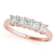 Fancy Princess Half Eternity Ring in Gold & Platinum