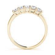 Fancy Princess Half Eternity Ring in Gold & Platinum