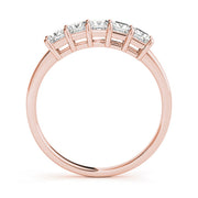 Fancy Princess Half Eternity Ring in Gold & Platinum