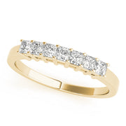 Single Row Fancy Princess Cut Wedding Half Eternity Ring in 10K/14K gold and platinum with certified lab-grown or natural diamonds
