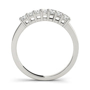 Single Row Fancy Princess Cut Wedding Half Eternity Ring in Gold & Platinum