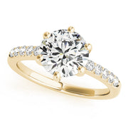 Romantic Prong-Set Round Diamond Engagement Ring in 10K/14K gold and platinum with certified lab-grown or natural diamonds