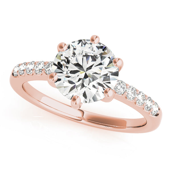 Romantic Prong-Set Round Diamond Engagement Ring in 10K/14K gold and platinum with certified lab-grown or natural diamonds