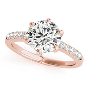 Romantic Prong-Set Round Diamond Engagement Ring in 10K/14K gold and platinum with certified lab-grown or natural diamonds