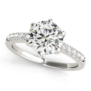 Romantic Prong-Set Round Diamond Engagement Ring in 10K/14K gold and platinum with certified lab-grown or natural diamonds