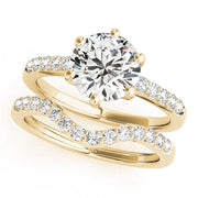 Romantic Prong-Set Round Diamond Engagement Ring in 10K/14K gold and platinum with certified lab-grown or natural diamonds
