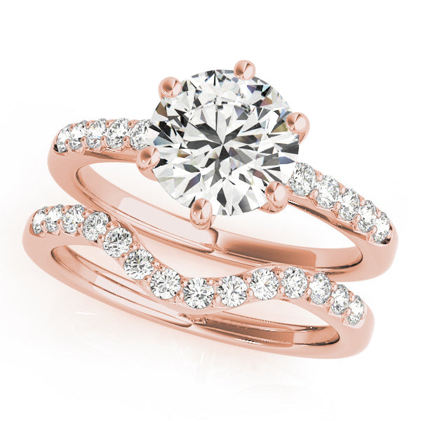 Romantic Prong-Set Round Diamond Engagement Ring in 10K/14K gold and platinum with certified lab-grown or natural diamonds