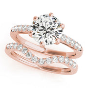 Romantic Prong-Set Round Diamond Engagement Ring in 10K/14K gold and platinum with certified lab-grown or natural diamonds