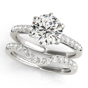 Romantic Prong-Set Round Diamond Engagement Ring in 10K/14K gold and platinum with certified lab-grown or natural diamonds