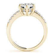 Romantic Prong-Set Round Diamond Engagement Ring in 10K/14K gold and platinum with certified lab-grown or natural diamonds