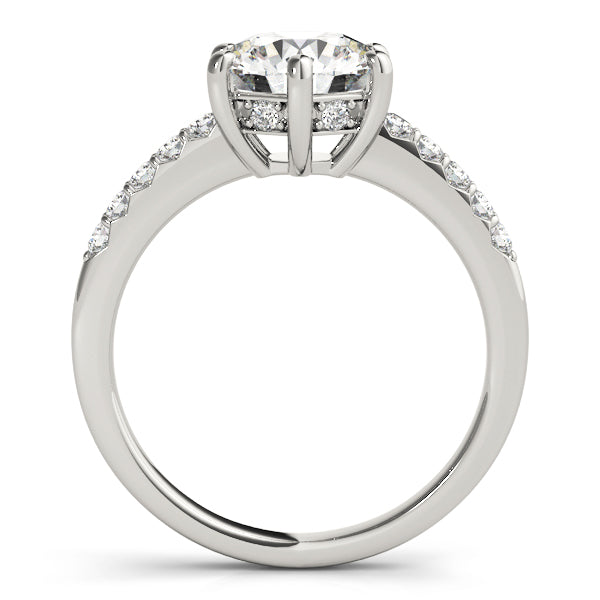 Romantic Prong-Set Round Diamond Engagement Ring in 10K/14K gold and platinum with certified lab-grown or natural diamonds