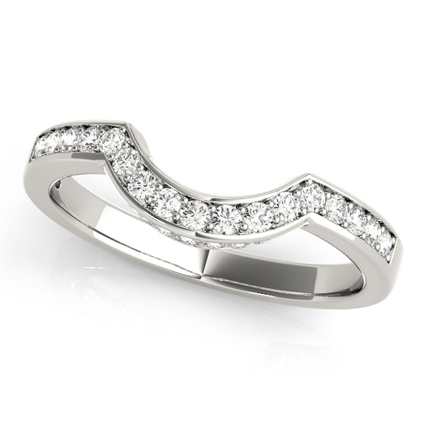 Curved Half Eternity Ring in 10K/14K gold and platinum with certified lab-grown or natural diamonds