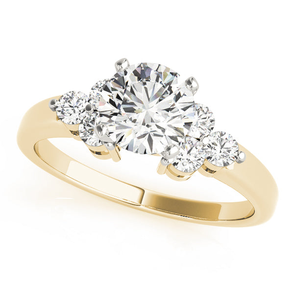 Lustrous Cluster Sides Round Diamond Engagement Ring in 10K/14K gold and platinum with certified lab-grown or natural diamonds