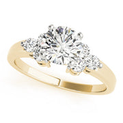 Lustrous Cluster Sides Round Diamond Engagement Ring in 10K/14K gold and platinum with certified lab-grown or natural diamonds