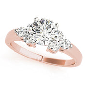 Lustrous Cluster Sides Round Diamond Engagement Ring in 10K/14K gold and platinum with certified lab-grown or natural diamonds