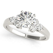 Lustrous Cluster Sides Round Diamond Engagement Ring in 10K/14K gold and platinum with certified lab-grown or natural diamonds
