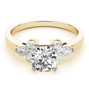 Lustrous Cluster Sides Round Diamond Engagement Ring in 10K/14K gold and platinum with certified lab-grown or natural diamonds