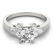 Lustrous Cluster Sides Round Diamond Engagement Ring in 10K/14K gold and platinum with certified lab-grown or natural diamonds