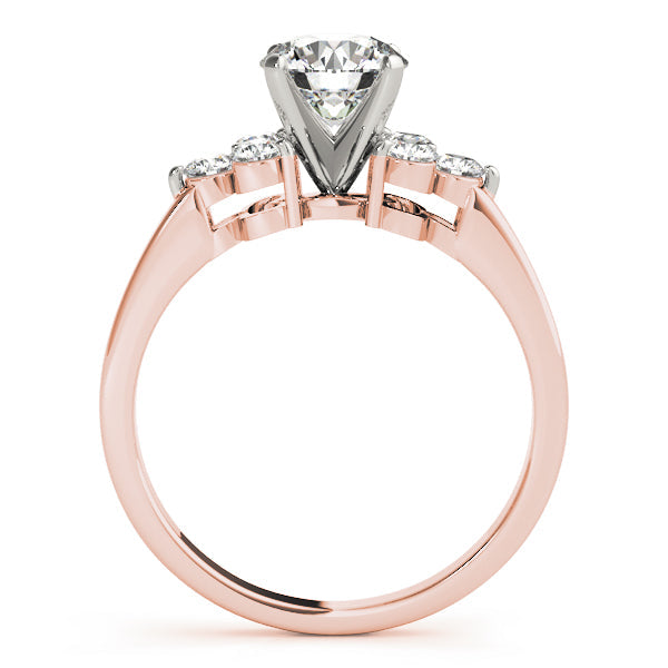 Lustrous Cluster Sides Round Diamond Engagement Ring in 10K/14K gold and platinum with certified lab-grown or natural diamonds
