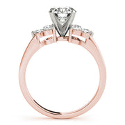 Lustrous Cluster Sides Round Diamond Engagement Ring in 10K/14K gold and platinum with certified lab-grown or natural diamonds