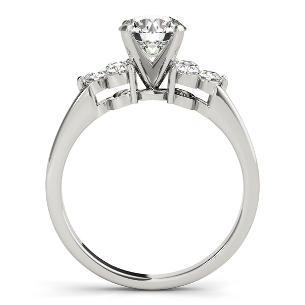Lustrous Cluster Sides Round Diamond Engagement Ring in 10K/14K gold and platinum with certified lab-grown or natural diamonds