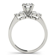 Lustrous Cluster Sides Round Diamond Engagement Ring in 10K/14K gold and platinum with certified lab-grown or natural diamonds