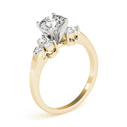 Lustrous Cluster Sides Round Diamond Engagement Ring in 10K/14K gold and platinum with certified lab-grown or natural diamonds