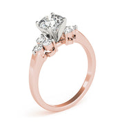 Lustrous Cluster Sides Round Diamond Engagement Ring in 10K/14K gold and platinum with certified lab-grown or natural diamonds
