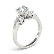 Lustrous Cluster Sides Round Diamond Engagement Ring in 10K/14K gold and platinum with certified lab-grown or natural diamonds