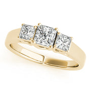 0.50-5.00ct Princess Diamond Trilogy Ring in 10K/14K gold and platinum with certified lab-grown or natural diamonds