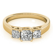 0.50-5.00ct Princess Diamond Trilogy Ring in 10K/14K gold and platinum with certified lab-grown or natural diamonds