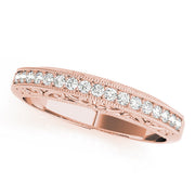 Vintage-Inspired Milgrain Half Eternity Ring in Gold & Platinum