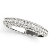 Vintage-Inspired Milgrain Half Eternity Ring in Gold & Platinum