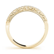 Vintage-Inspired Milgrain Half Eternity Ring in Gold & Platinum