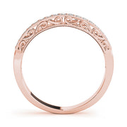 Vintage-Inspired Milgrain Half Eternity Ring in Gold & Platinum